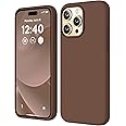 COFFKER Compatible with iPhone 15 Pro Max Case, Liquid Silicone Case, Full Body Shockproof Protective Cover Slim Thin Phone Case with Soft Anti-Scratch Microfiber Lining, 6.7 inch-Chocolate