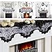 2 Pack Vintage Halloween Decorations Indoor Black Lace Runner Spiderweb Fireplace Mantle Scarf Cover - Holloween Home Décor Cobweb Bat Valance - Window Door Wall Porch Decorations - Party Accessories
