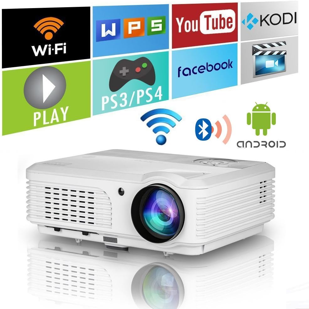 Brancher Un Video Projecteur Sur Mac Vidéoprojecteur Bluetooth Smart Vidéo Projecteur vidéo LCD de 4400