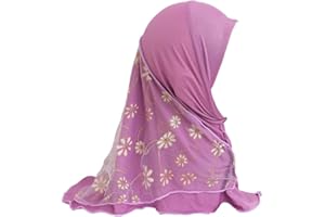 JDYaoYing Muslim Turban Kids Hijab Islamic Girls Arab Cap One Piece Scarf for ages 2-6