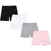CHUNG Girls Biker Shorts Cotton Toddlers Cartwheel Dance Yoga Play Under Dress Skirt School Uniform Basic 4 Pack