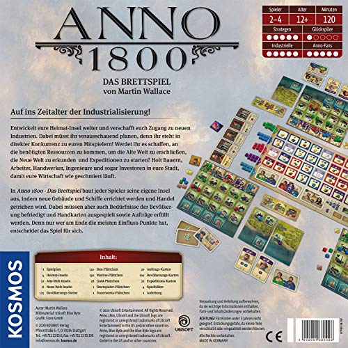 KOSMOS 680428 Anno 1800, Das Brettspiel zum beliebten PC-Spiel, Aufbau-Strategie-Spiel für 2-4 Spieler, Gesellschaftsspiel ab 12 Jahre, mit Originalgrafiken – Bild 3