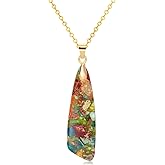 Wovanoo Nature Stone Necklaces for Women Boho Pendant Necklace 18K Gold Chain Necklaces