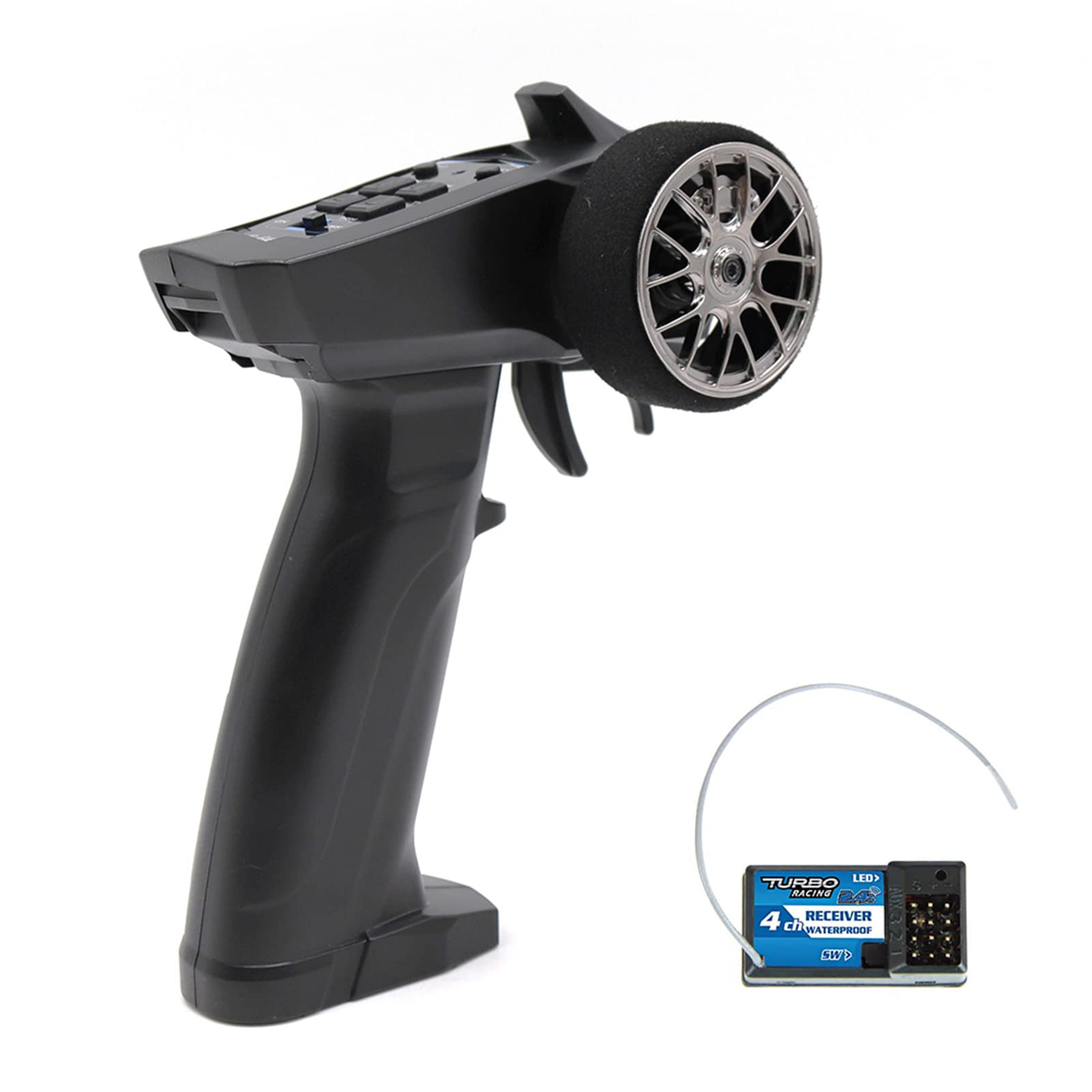 Tbest TURBO RACING 2.4GHZ Radio Remote Controller Transmitter 4 Channels RC Transmitter Receiver 91803G VT replacement for RC Car Boat