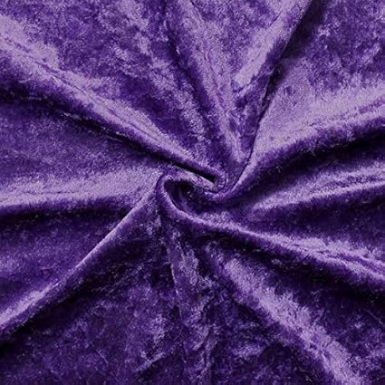 57 Wide Purple Luxury Velour Crushed Velvet Fabric Curtain