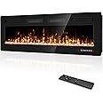 60 inch Ultra Thin Electric Fireplace Inserts and Wall Mounted with Remote Control & Touch Screen 1500W Fireplace Heater with Timer