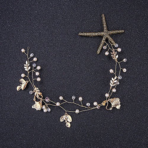1Pcs Starfish Headband Manual Mermaid Mermaid Clothing Accessories Silver Pearl Bride Wedding Accessories