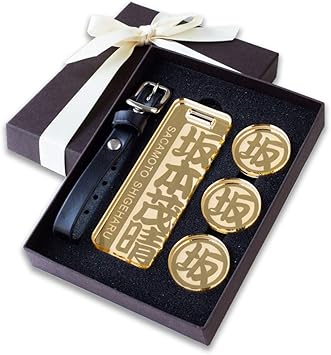 Amazon ゴルフ ネームプレート ゴルフタグ 鏡面 ミラー 本革 栃木レザー ゴルフマーカー ミラーゴールド A 和文字 One W アクセサリー