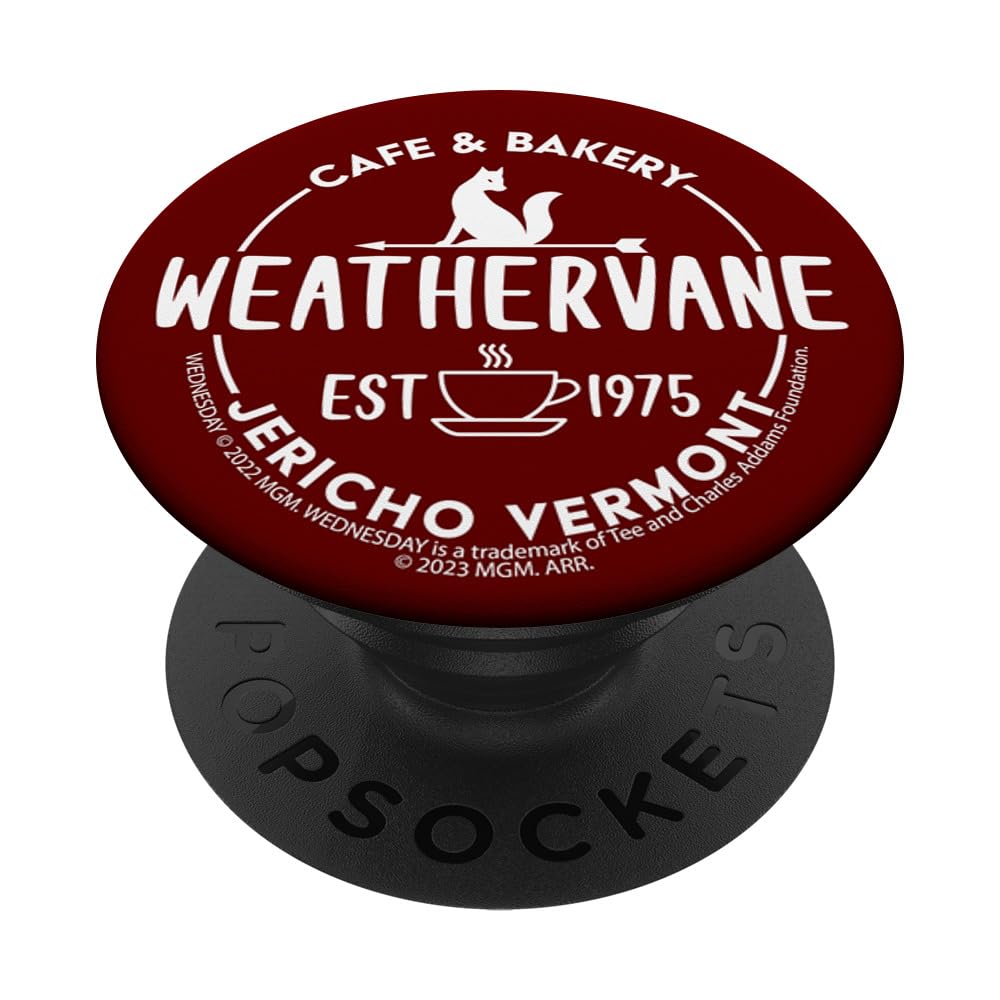 Wednesday Weathervane Cafe & Bakery Est 1975 Jericho Logo PopSockets Swappable PopGrip