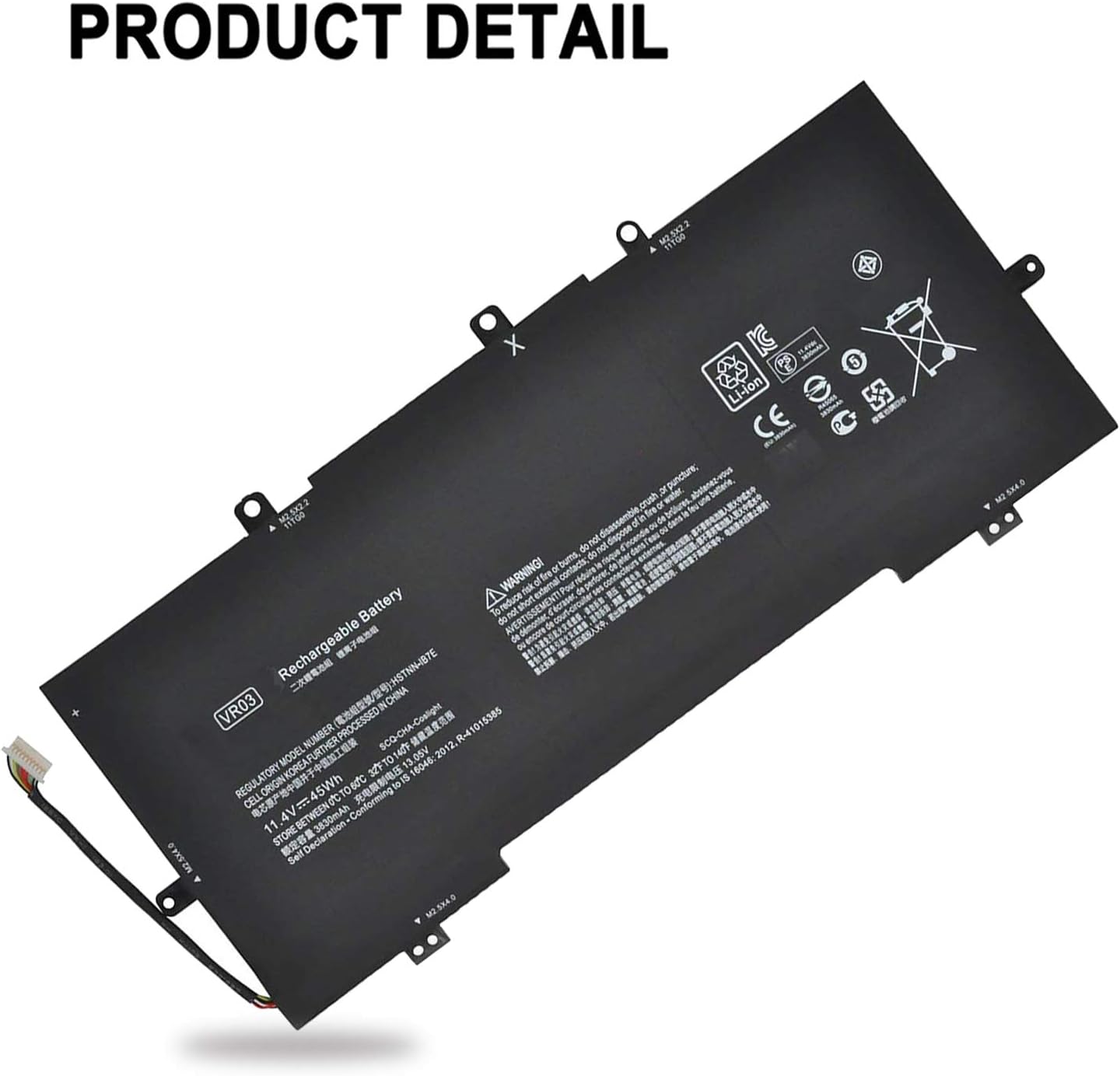 K KYUER VR03XL Laptop Battery for HP Envy 13-D000 13T-D000 13T-D100 13-D061SA 13-D071NG D102NG D080ND D082ND D103NF D106NF D170ND D150NW D022ND D009NA D018NF D040WM D001NS D010ND D010NW D020ND D021ND - Image 4