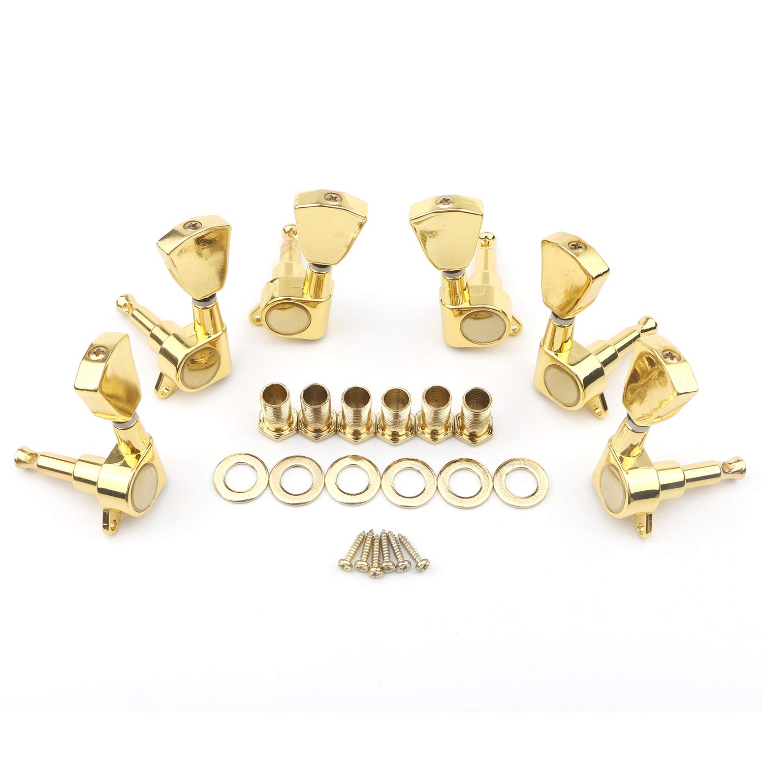 Unxuey 3L3R Guitar String Tuning Pegs Closed Machine Heads Tuners Machine Heads for Les Paul Electric Acoustic Electric Guitars Gear Gold