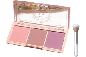 Blushers for Cheeks 3 In 1 Matte Face Blush Make Up Powder Long-Lasting Sweat- Non-Greasy Glow Brighten Skin Natural Look Hig