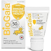 BioGaia Probiotic Drops with 400IU of Vit.D | 10mL BioGaia Immune & Gut Health | 50 Day Supply | Promotes The Development of