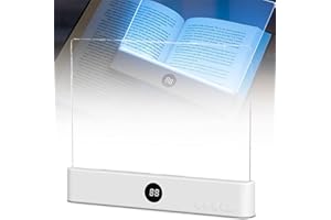 Book Light, Rechargeable Clear LED Flat Book Lights for Reading in Bed at Night with 3 Colors & Timer, Dimmable Panel Plate B