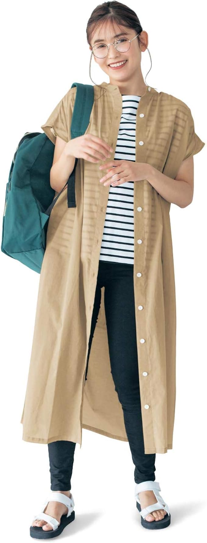 Amazon Co Jp ベルメゾン マタニティ ワンピース シャツ 授乳 ワンピース チュニック マタニティウェア 授乳服 ベージュ マタニティ M L 服 ファッション小物