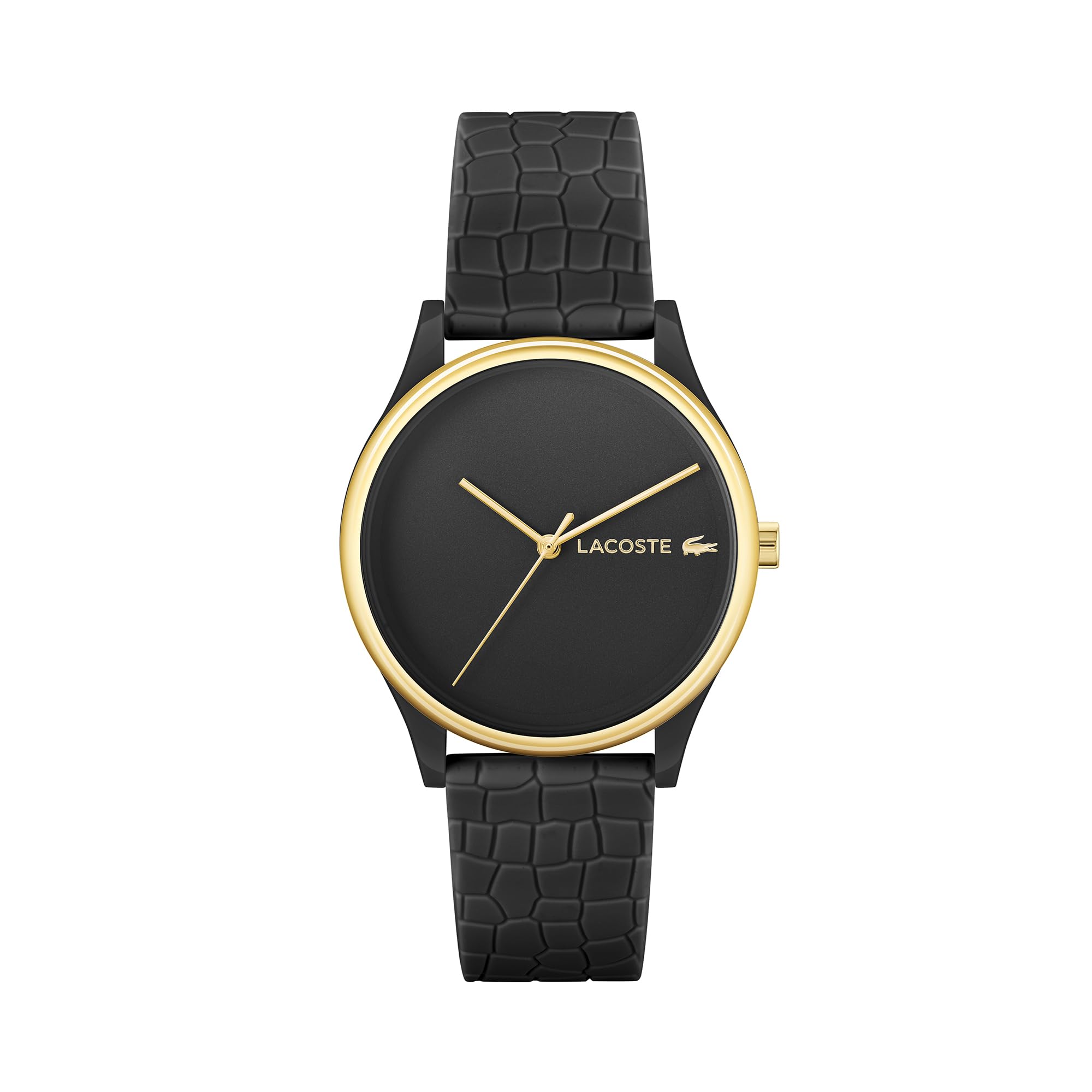 Lacoste Analogue Quartz Watch for Women CROCODELLE Collection with Black Silicone Bracelet - 2001249