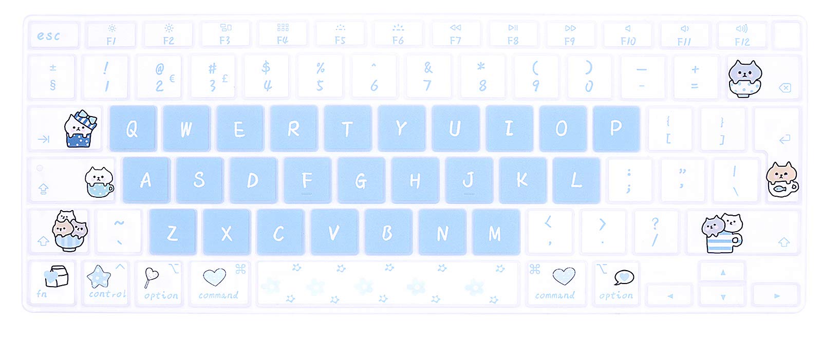 MMDW Stylish Keyboard Cover A2179 Silicone Protective Skin Keyboard Protector for MacBook Air 13 inch with Touch ID A2337 M1 Chip European Layout,cat