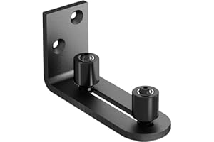 SMARTSMITH Ball Bearings Design, New Upgraded Barn Door Floor Guide, Smooth AS Butter Bearings,Stay Roller Sliding Adjustable by SmartSmith, Unique Guide Flush with Floor, Black