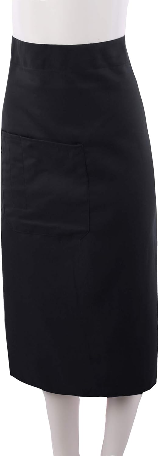 Unisex Durable Adjustable Strap Front Pockets Long Waist Apron Twill Navy OneSize: Home & Kitchen