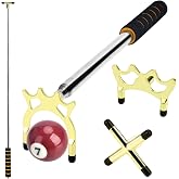 AccEncyc Retractable Billiards Cue Bridge Snooker Pool Bridge Stick Retractable Billiards Cue Stick Bridge with 3 Pcs Removable Bridge Head Pool Cue Table Accessories for Game, Competition