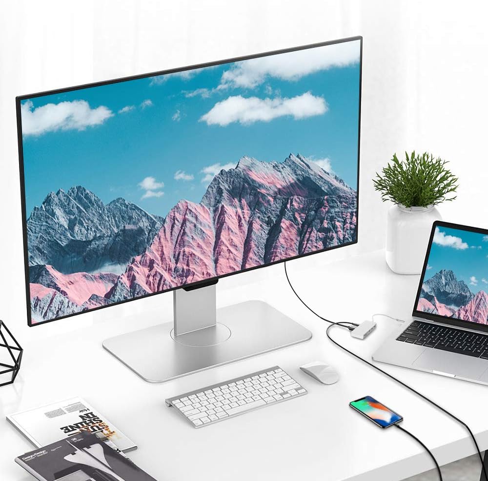 USB C HUB, 7 in 1 MacBook Pro 13/15 Inch Adapter Accessories with USB 3.0/2.0 Ports, TF/SD Card Reader, 4K HDMI Port, USB C Power Delivery, Compatible with MacBook Air/MacBook Pro 2017-2019 (Silver): Computers & Accessories