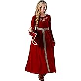 RABISS Girls Medieval Renaissance Dress Halloween Princess Costume for Girls Fancy Royal Court Dress Up Outfit