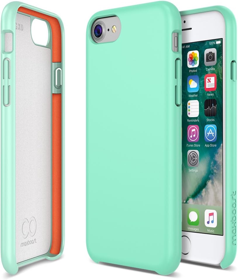 iPhone 8 7 6s 6 Case, Maxboost [SnapPro Series] Apple iPhone 7 Cover with GXD Impact Gel Cushion [Mint] Premium Shock-Absorption Protection Frame Enhanced Soft Touch Coating Protective Case