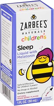 Zarbees Naturals Childrens Sleep Liquid With Melatonin Supplement Natural Berry Flavor 1 Fl Oz Bottle
