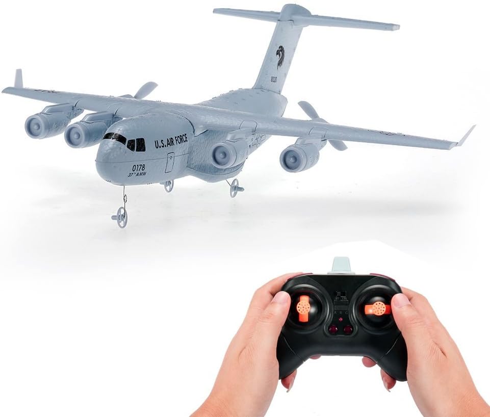 PLRB RC Plane, 2.4Ghz 2 Channels RTF RC Airplane, RC Aircraft with 3-Axis Gyro for Beginner, A Easy to Fly Glider Toys (Wingspan 373mm)