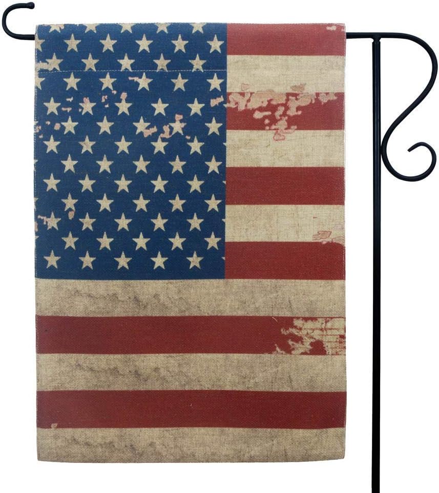 LINKWELL Vintage America Flag Garden Flag Double Sided 12.5 x 18 Inch 4th of July Holiday Small Yard Flag for Outside Yard Decor Outdoor Home Decorations GF08