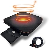 TCUDCKI Heated Seat Cushion Foldable Memory Foam Heated Seat Pad with 3 Level Heating for Camping Fishing Office Chair Stadium Seats (Power Supply Not Included)