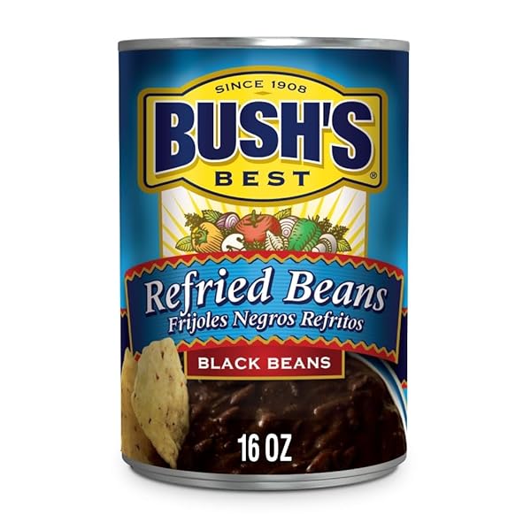 BUSH’S BEST, REFRIED BEANS, BLACK BEAN, 16OZ CAN