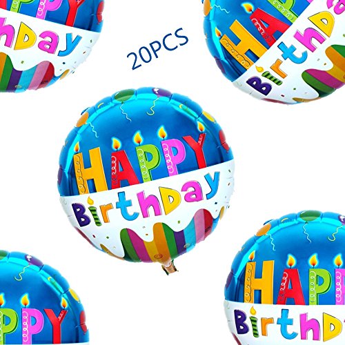 18" Happy birthday Balloons Party Supplies Foil Mylar Helium Balloon,20pcs