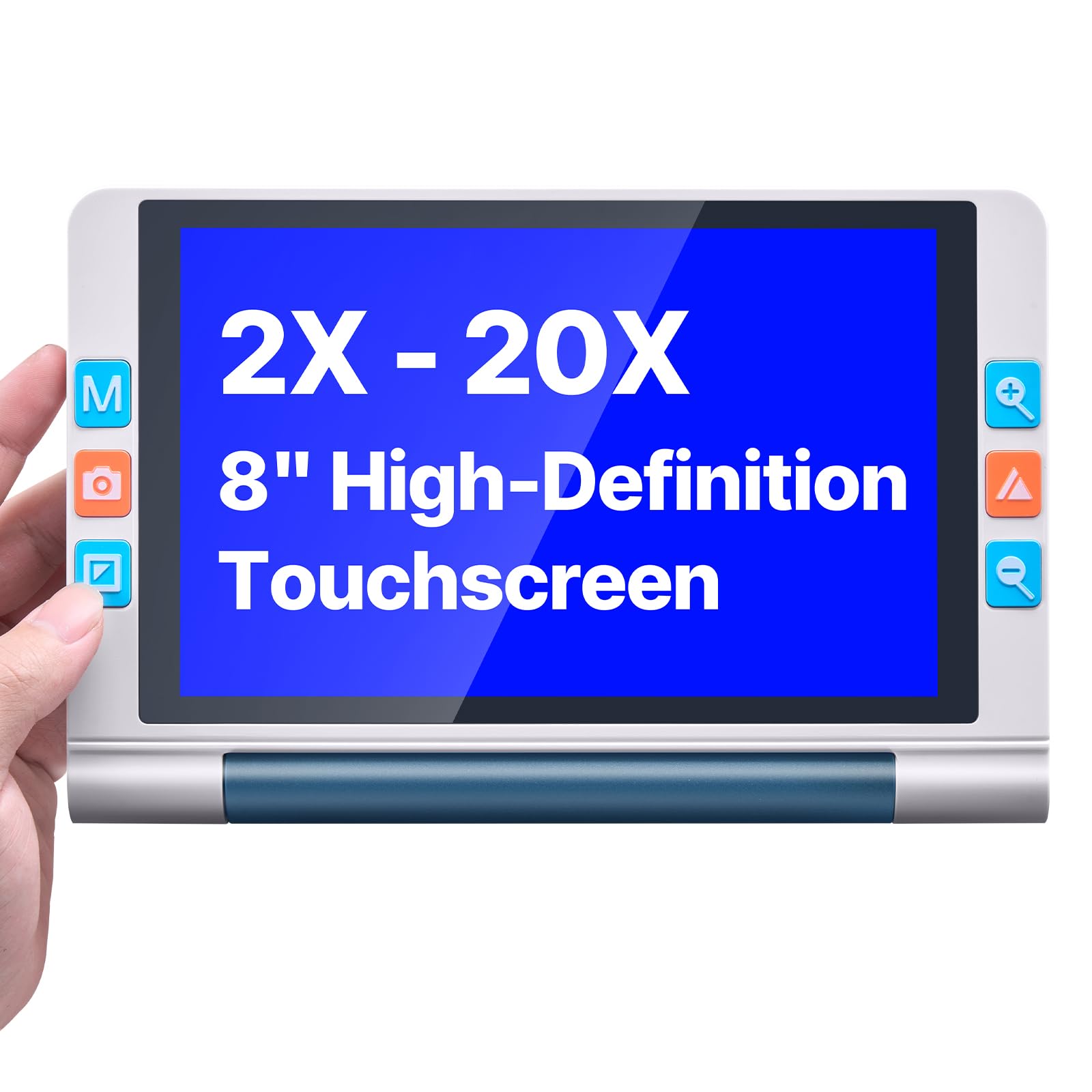 Photo 1 of VEVOR Portable Digital Magnifier, 8-inch Touchscreen Electronic Video Magnifier for Low Version, 2X - 20X Electronic Reading Aid with 13MP Auto-Focus HD Lens, 26 Color Mode, HDMI Output & 16GB Storage