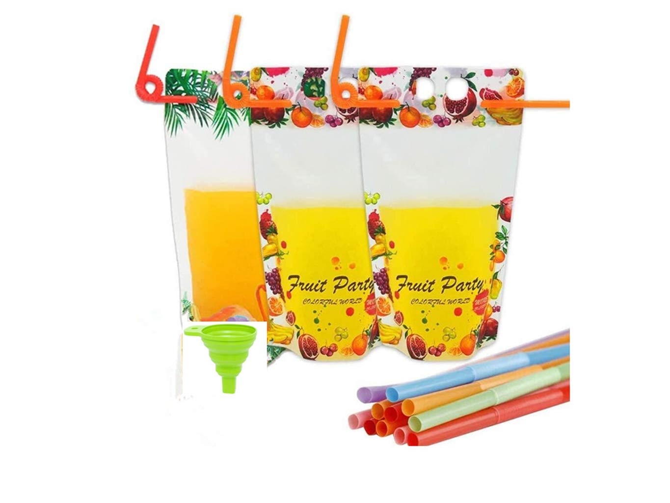 100 with Bags Pouches Juice Straw with Pouches Drink Pcs 100 Archi