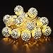 Foneso Solar String Lights 20led Ball Lights for Home, Patio, Graden, Holidays, Party, Christmas Trees, Indoor and Outdoor Decorations - Warm White