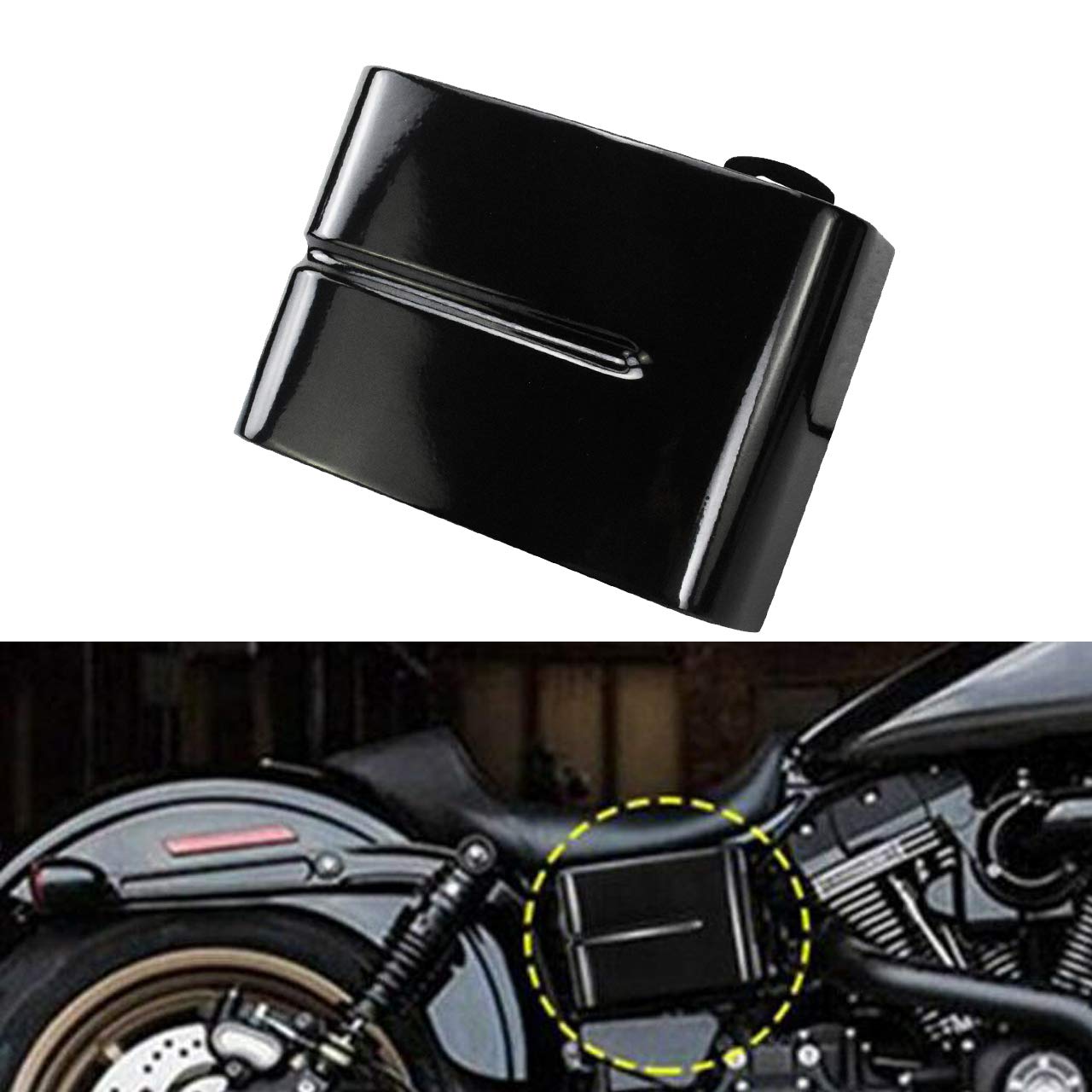 Yhmtivtu Battery Cover Fit For Harley Dyna Fat Bob Wide Glide 12 17 Left Side Gloss Black Buy Online In Bermuda At Desertcart
