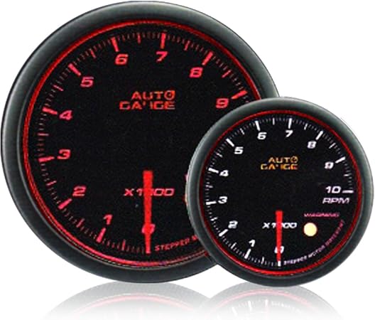 Amazon オートゲージ Autogauge タコメーター 458シリーズ 60mm 60f スモークレンズ ワーニング エンジェルリング機能付き タコメーター 車 バイク