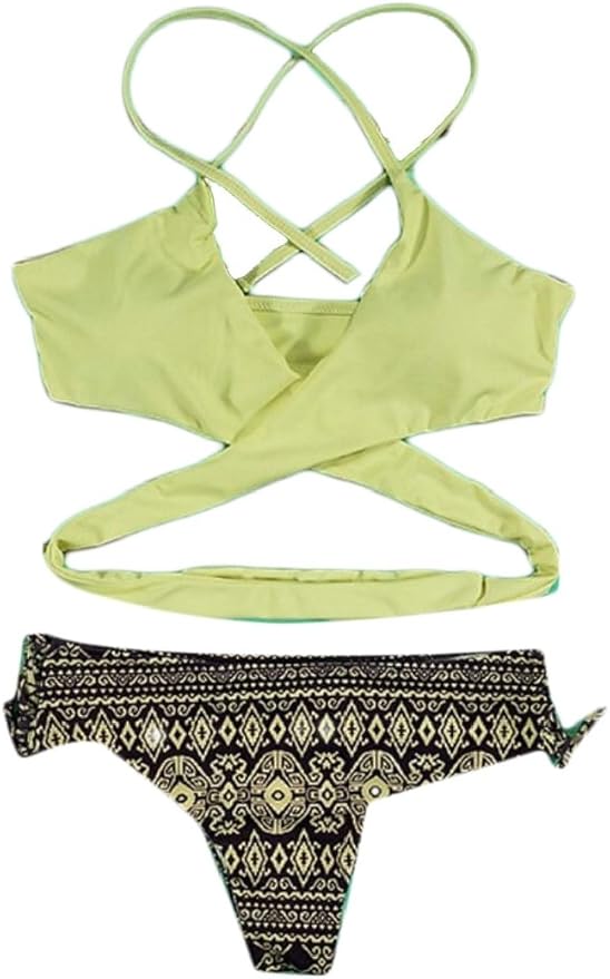 M&S&W Bikini para Mujer, con Correa Halter, Elegante, Sexy impresión, 2