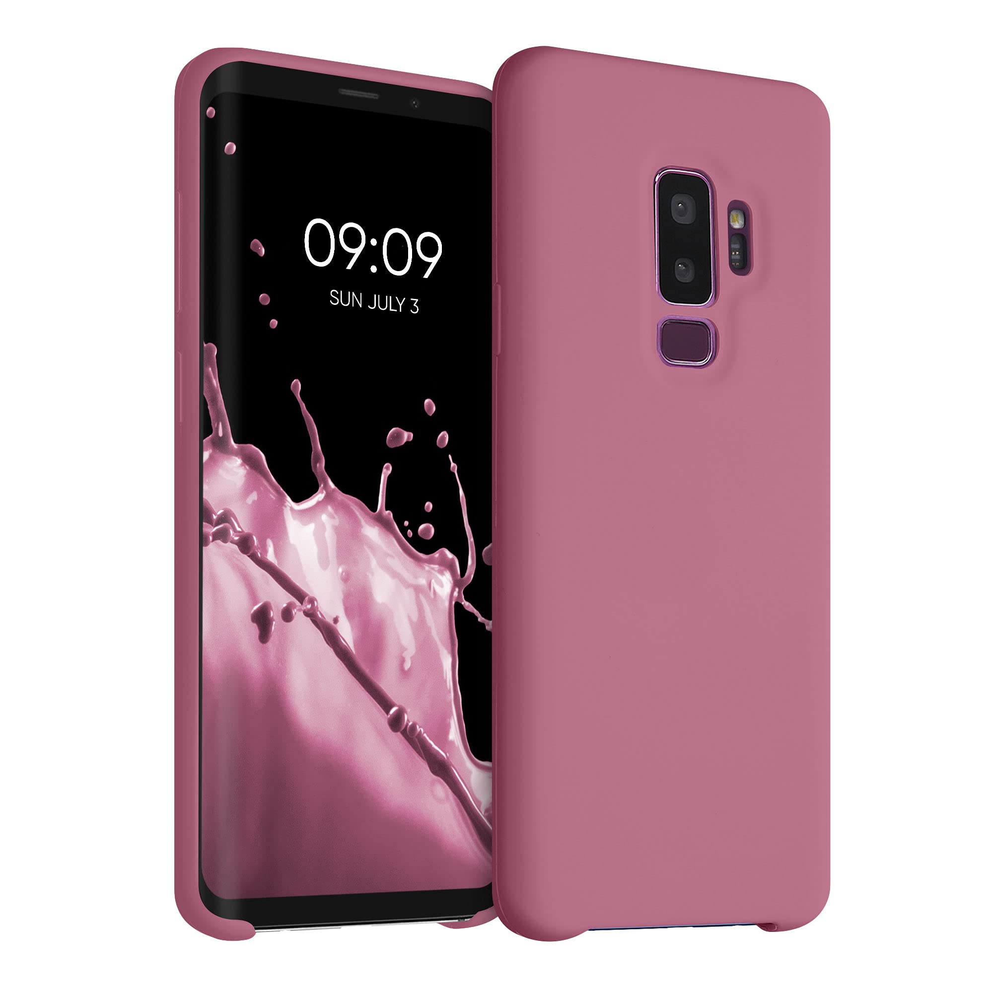 kwmobile Case Compatible with Samsung Galaxy S9 Plus Case - TPU Silicone Phone Cover with Soft Finish - Dark Rose — image 1