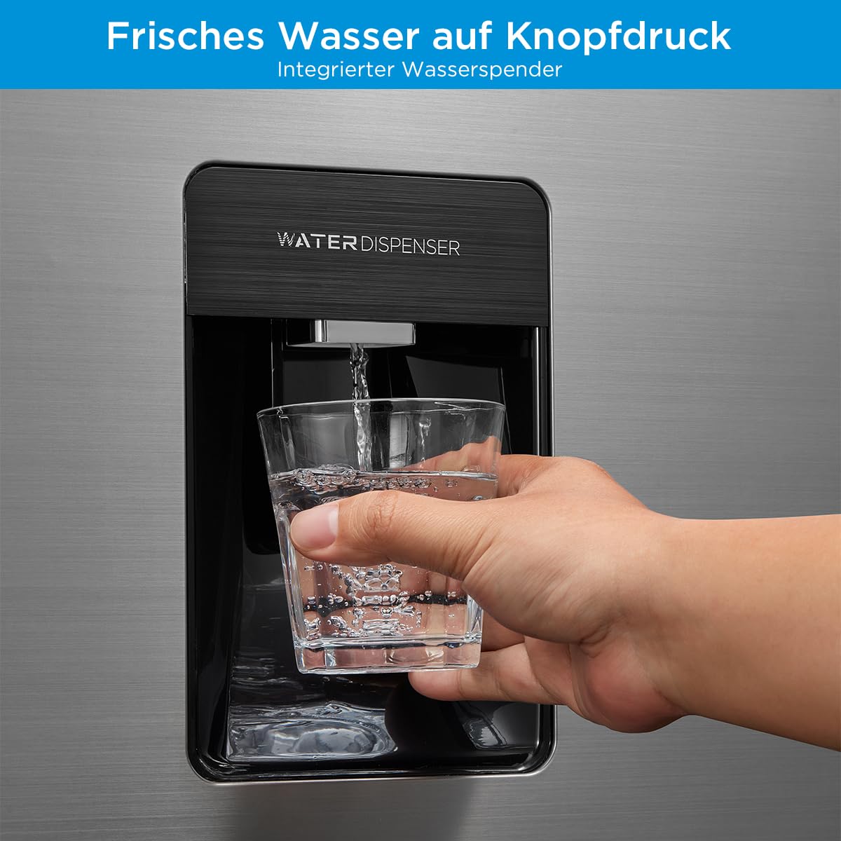 Midea Side-by-Side Kühlschrank 553L, mit Wasserspender ohne Festanschluss, Inverter Kompressor, No Frost, 360° Multi Air Flow, SuperCool & SuperFreeze, 37 dB leise, Steel Gray MDRS710FGD46W 4