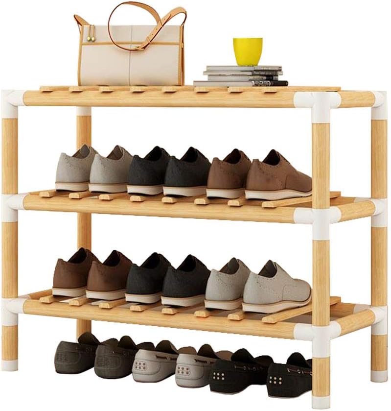74X29x26 Zapatero 2 Niveles Resistente Color Madera Natural FÁCIL