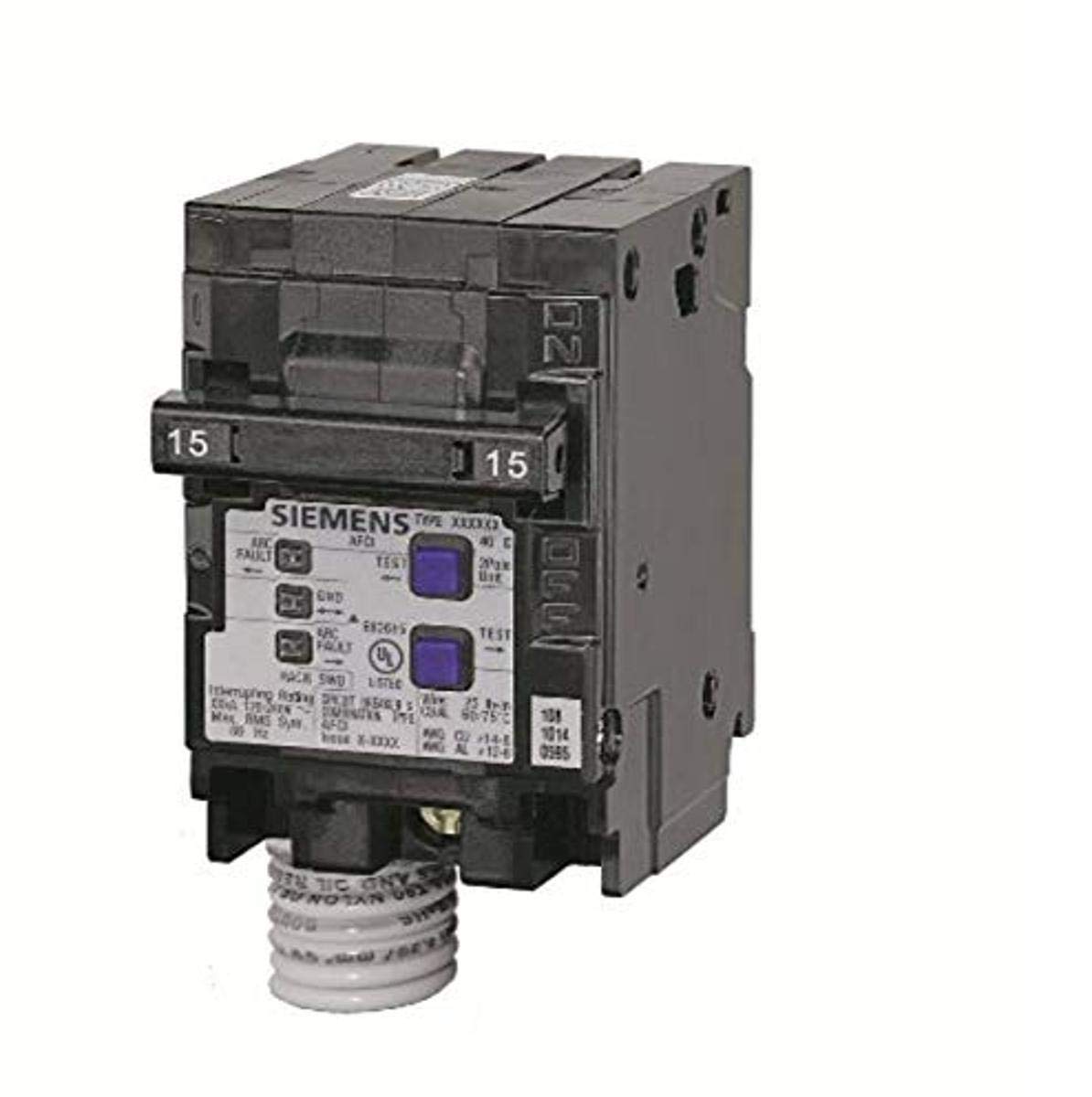 Siemens Q215AFC Q215Afc 15-Amp 2 Pole 120-Volt Combination Type Arc Fault Circuit Interrupter