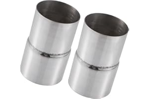 ACROPIX Car Exhaust Pipe Adapter Reducer Connector 2.25" ID to 2.5" OD Exhaust Expander Universal Stainless Steel Silver Tone (Set of 2) Car Parts