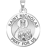 PicturesOnGold.com Saint Nicholas Religious Medal - in Sterling Silver and 10k or 14k White and Yellow Gold - Protection Jewelry Christian Gifts for Men & Women