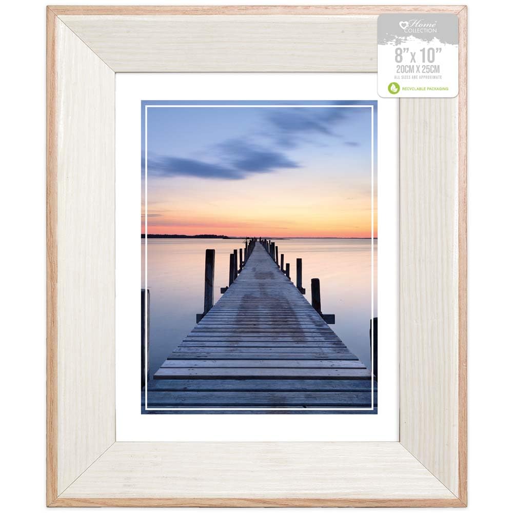 Ash Wood & Cream Two Tone Design Freestanding Wall Mount Picture Photo Frame 8 x 10"