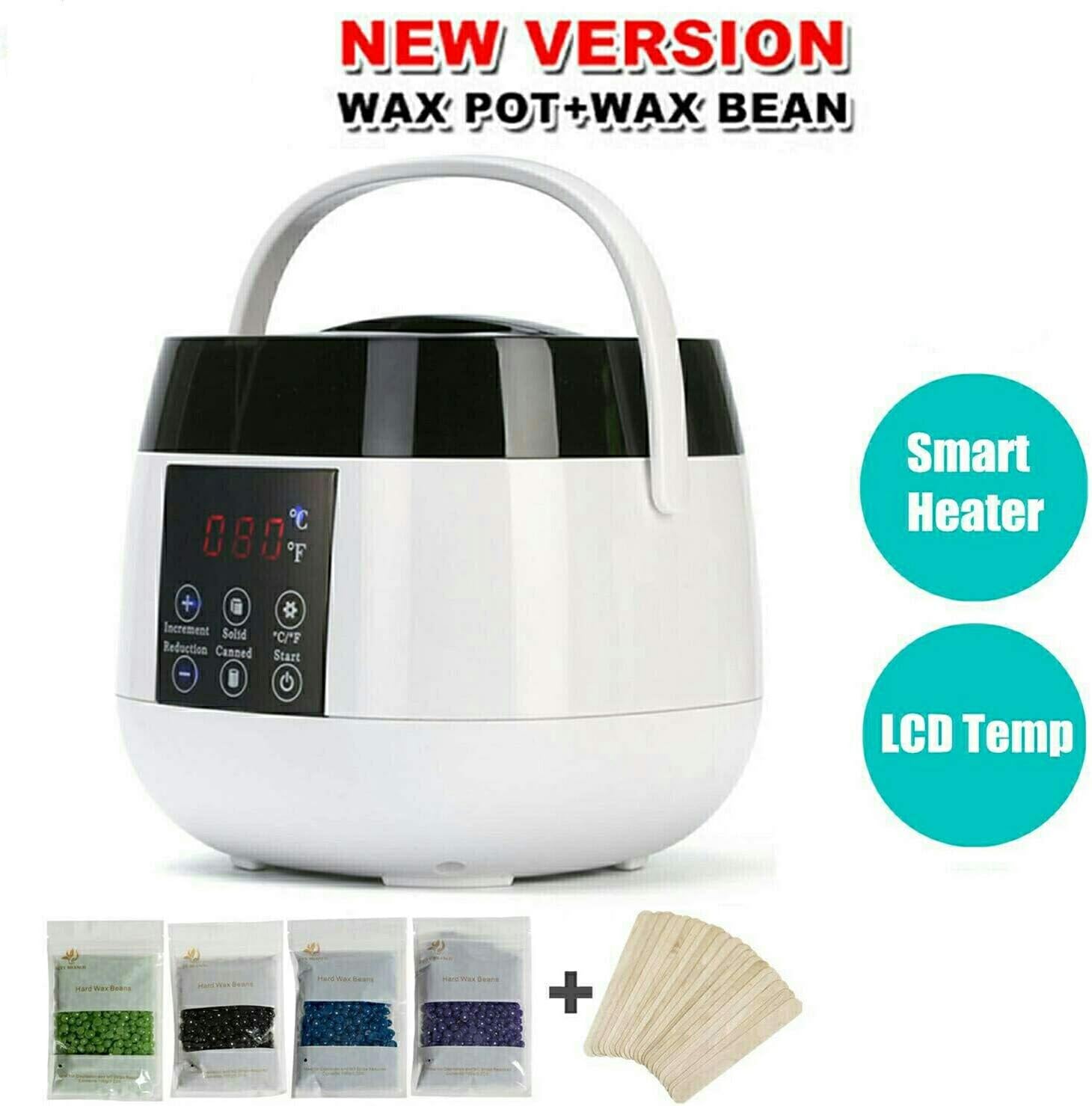 XGDLQ Hair Removal Waxing Kit Wax Warmer, Hard Wax Pot Kit with LCD Digital Screen for Men/Women, Brazilian Bikini Home Wax Heater with Painless Hard Wax Beans