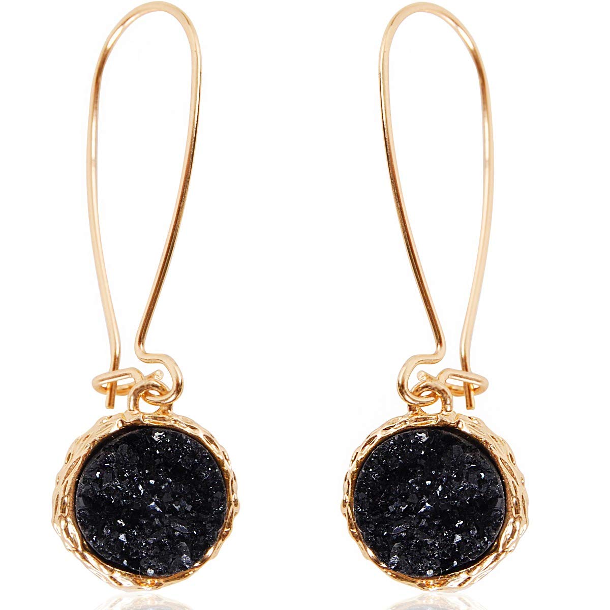 Gold and Black Earrings for Women Dangle - Bohemian