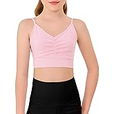 Haloumoning Girls Training Bra Kids Adjustable Sports Bra Yoga Dance Crop Top 5-14 Years