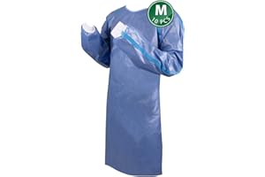 EG EcoGuard Disposable lsolation Gowns | AAMl Level 4 Medical Chemotherapy Gown | Hospital Grade Protection for Nurses Doctors | Fluid Resistant & Comfortable | Medium 25.6x43.3 inches, Blue, 10 Packs